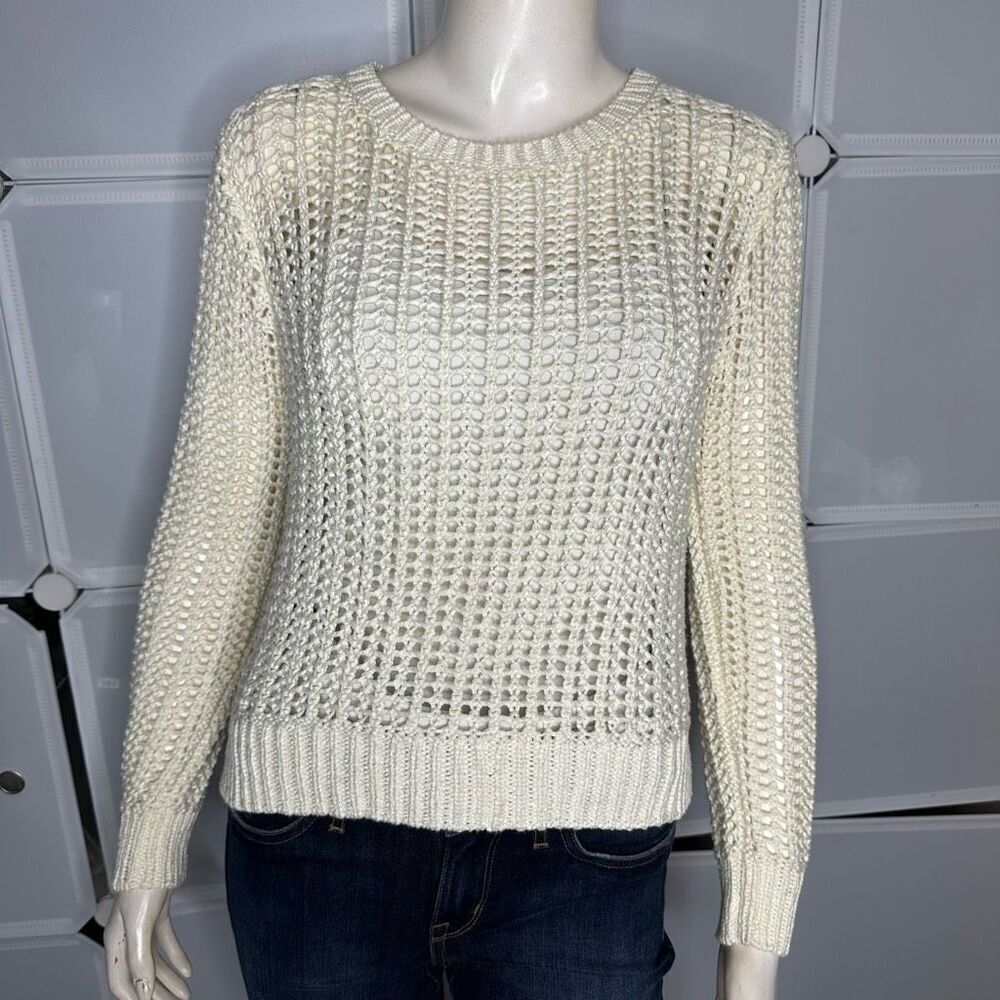 MICHAEL Michael Kors Open Knit High Low Sweater Cream Size P